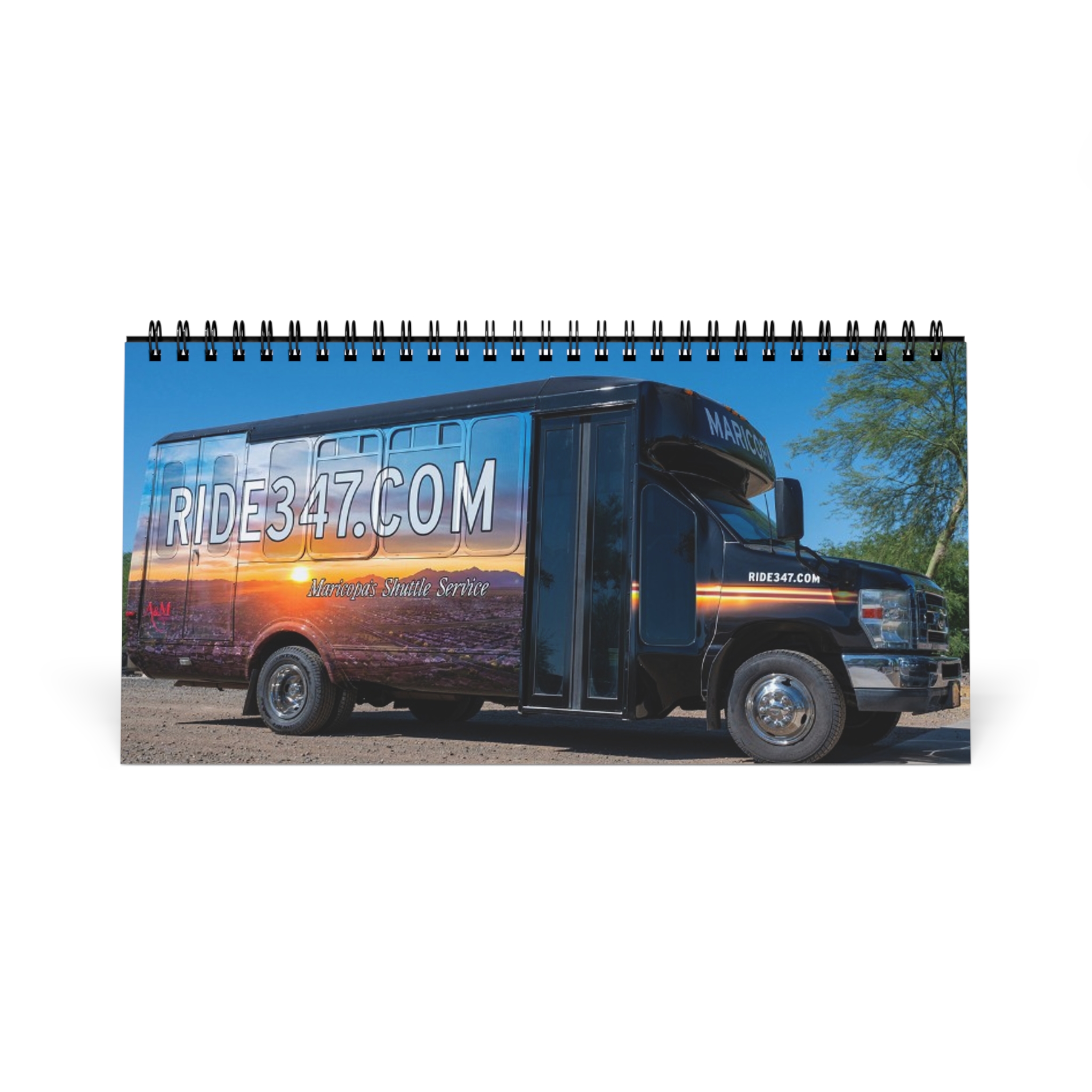Desktop Calendar — Branded Shuttle Bus Photo Calendar (Ride347.com)
