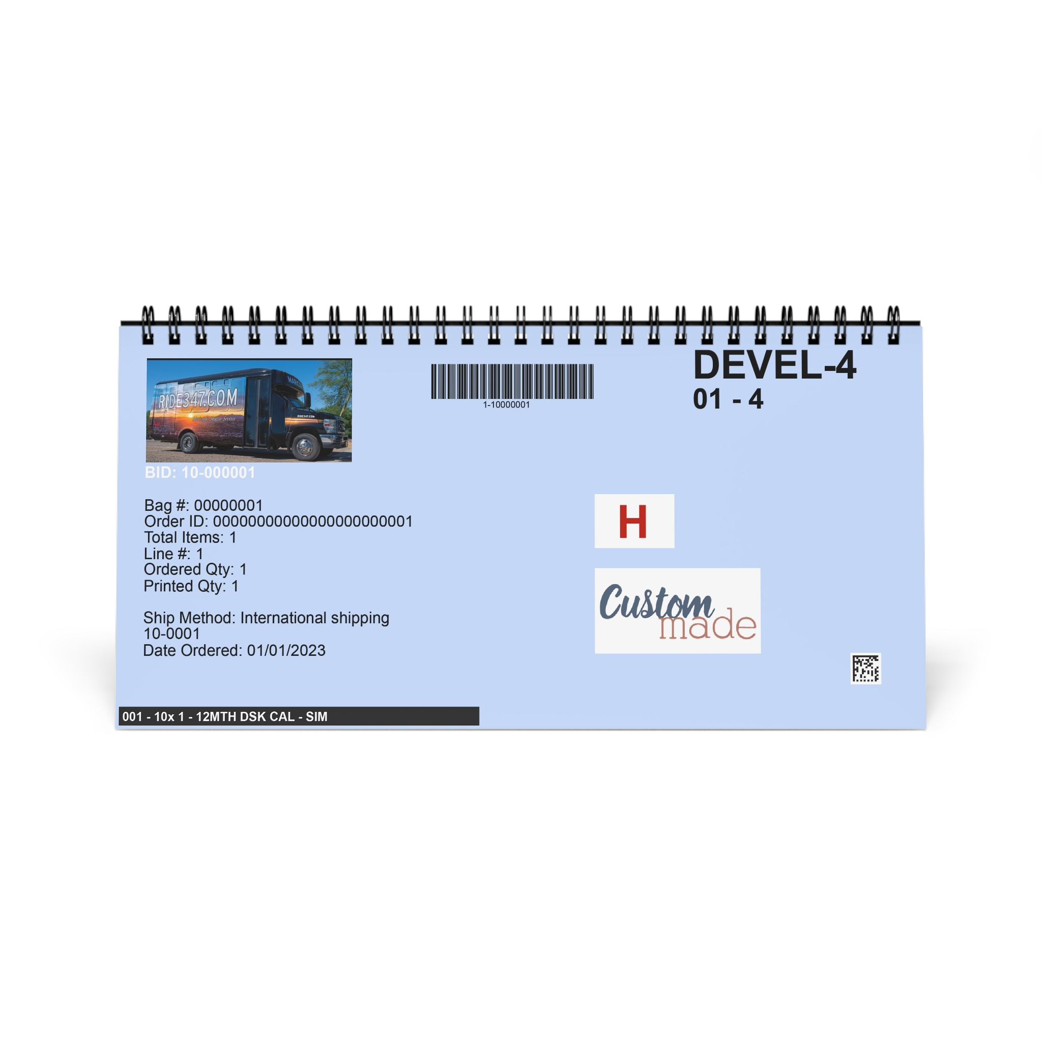 Desktop Calendar — Branded Shuttle Bus Photo Calendar (Ride347.com) - Image 2
