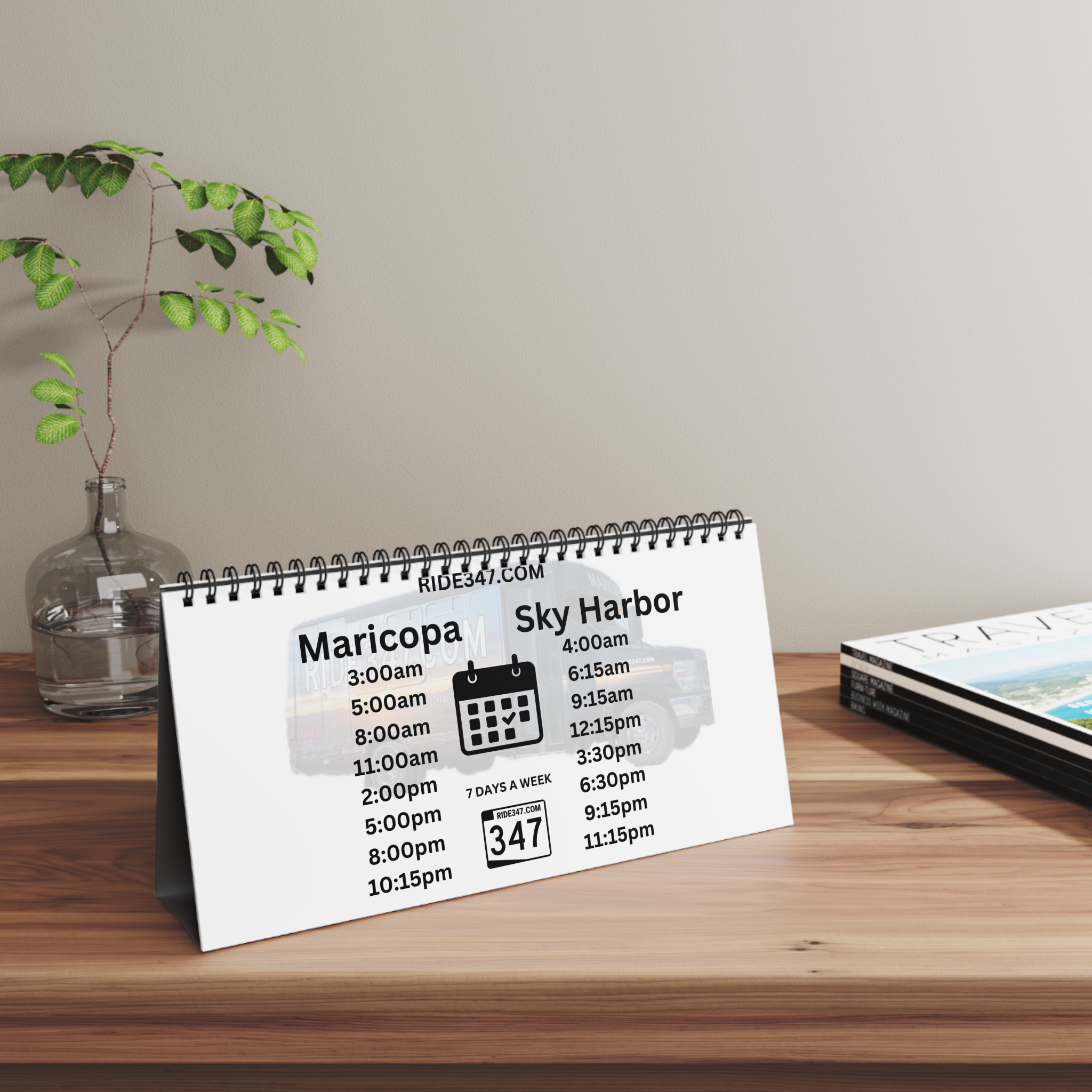 Desktop Calendar — Branded Shuttle Bus Photo Calendar (Ride347.com) - Image 4