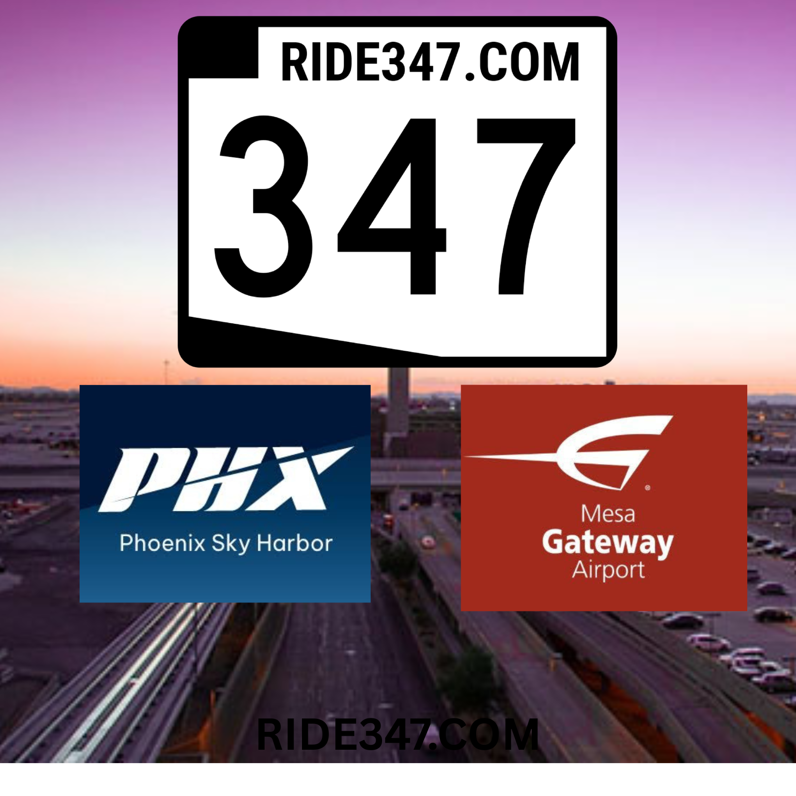 RIDE347 Maricopa Airport Shuttle logo