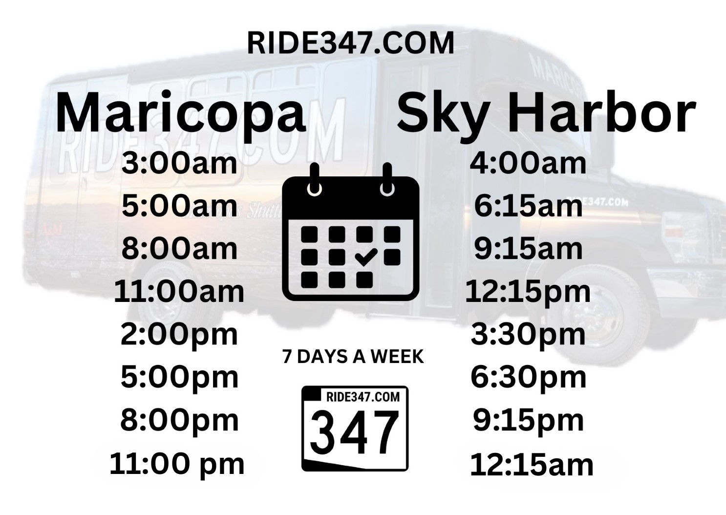 Shuttle Schedule Maricopa: Find Your Ride Today - Ride 347
