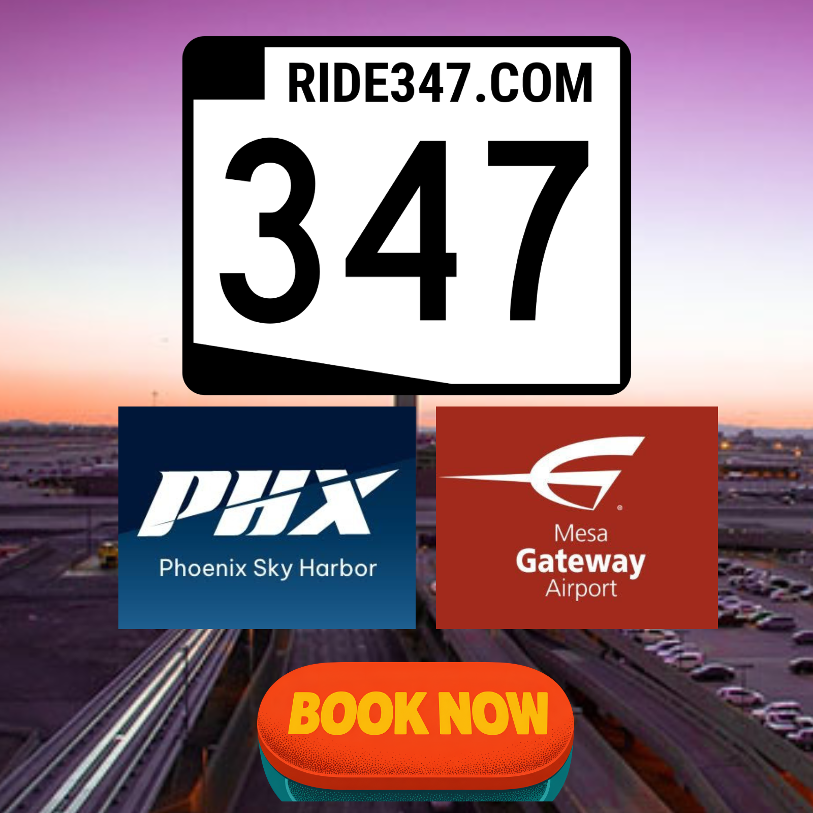 RIDE347 Maricopa Airport Shuttle logo